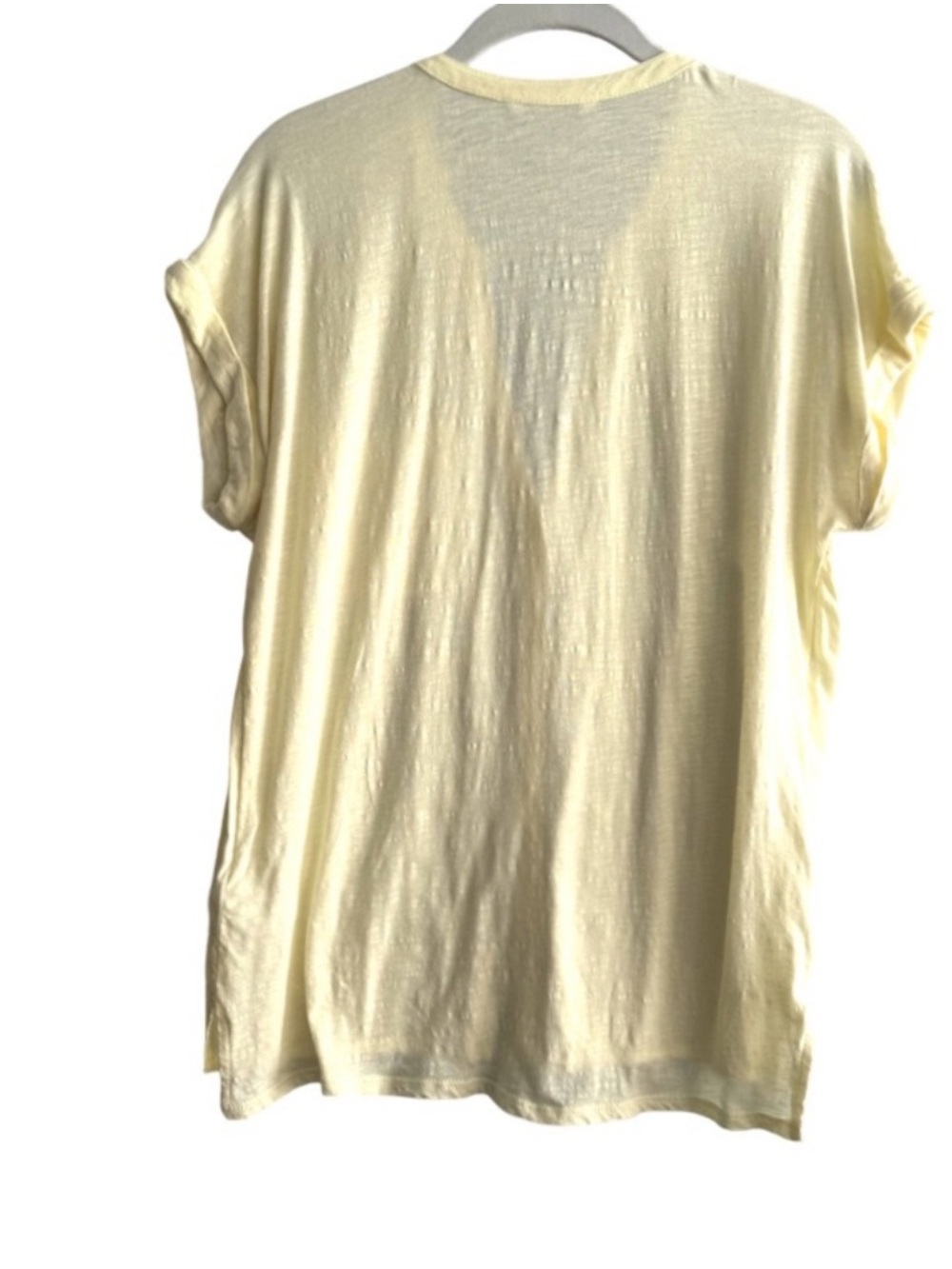 Lucky Brand Short Sleeve Button Down Blouse 100% Cotton Split Neck Yellow Size M - Picture 2 of 10